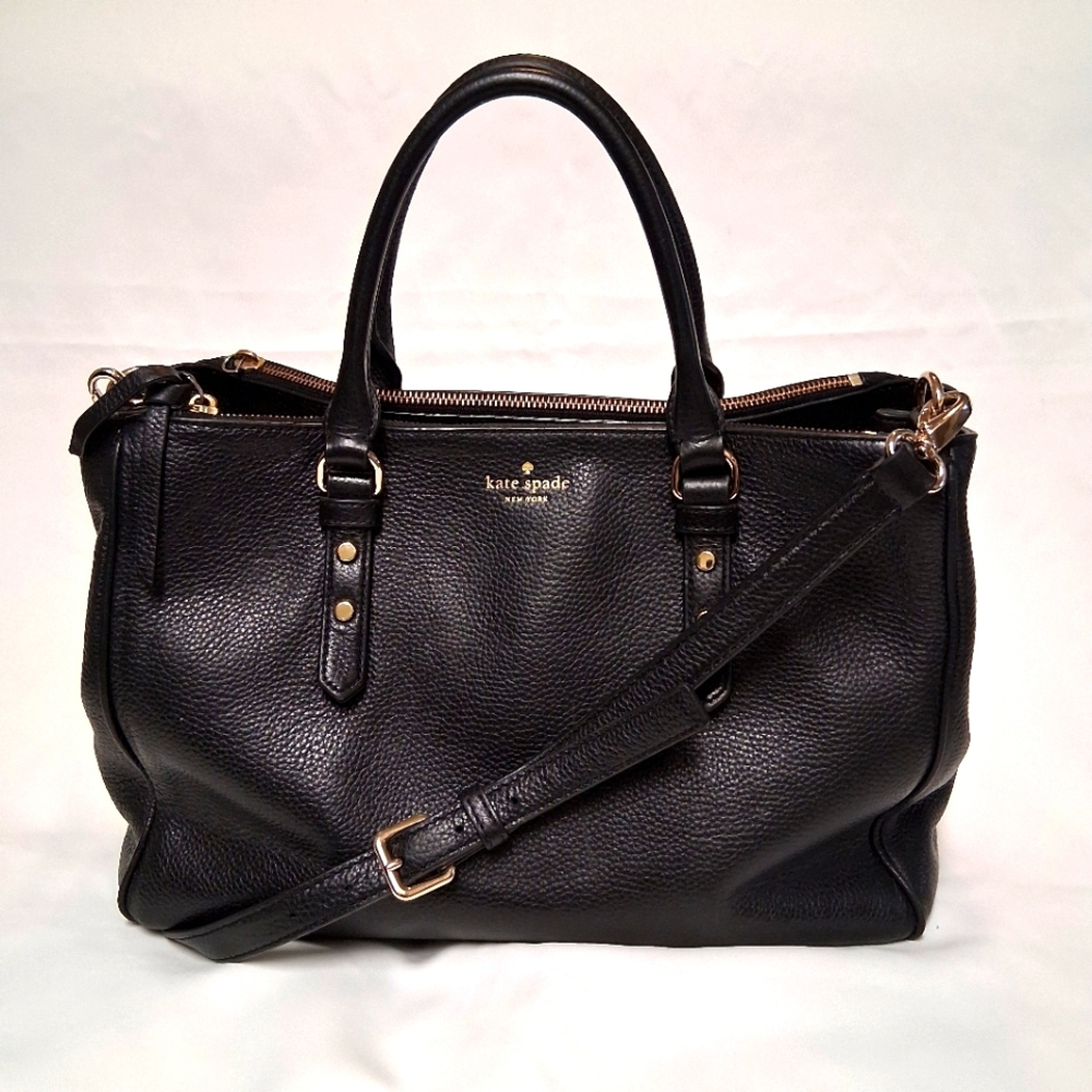 Kate Spade Mulberry Street Leighann New York Black Leather Handbag